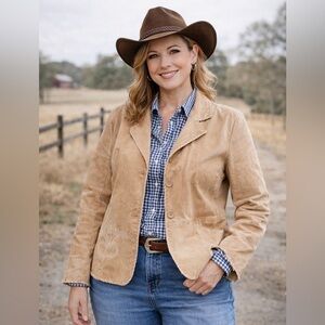 Vintage 1990s CONCEPTS By Caren Tan Suede Leather Jacket Embroidered Flowers 3X